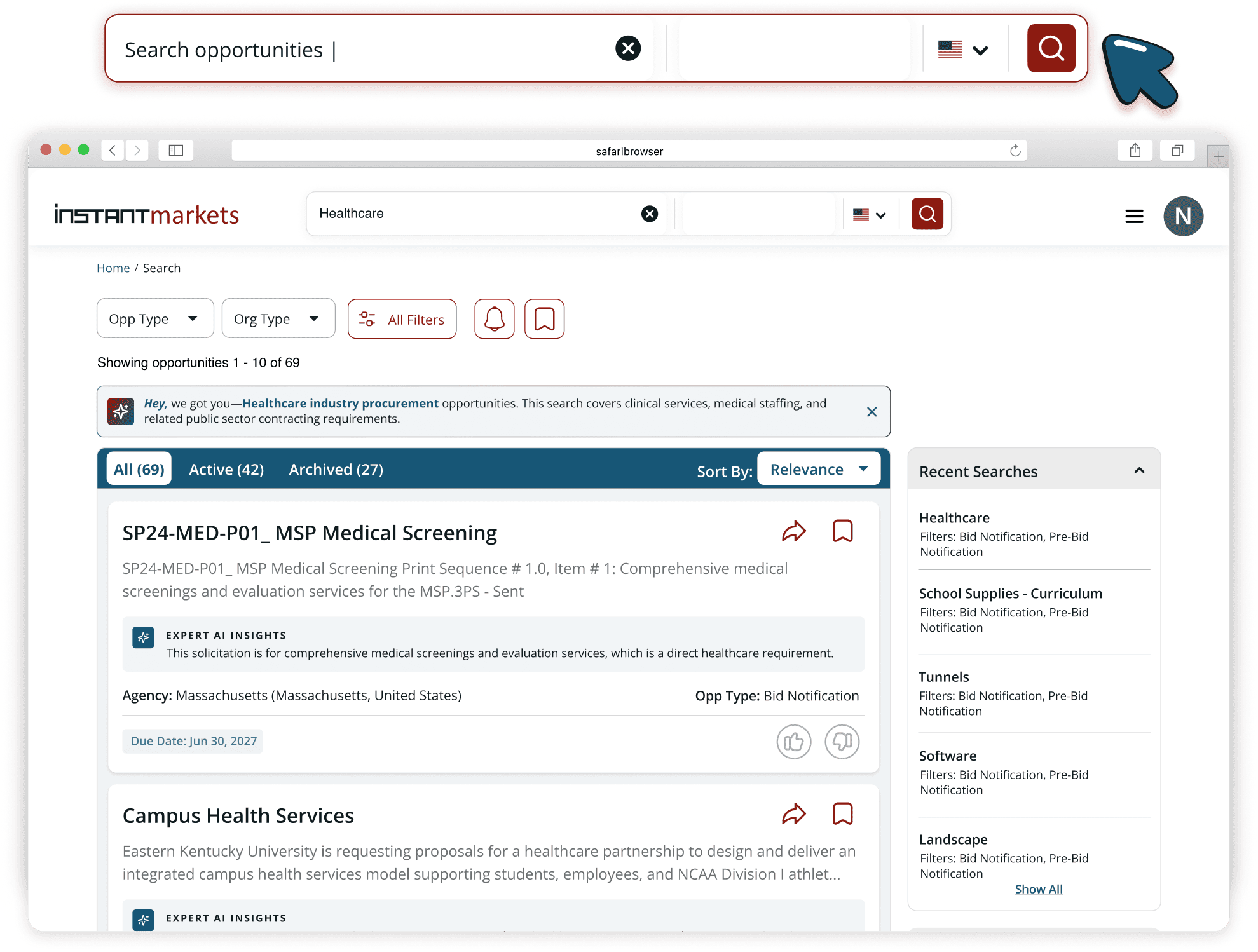 InstantMarkets Structured Intelligence Dashboard